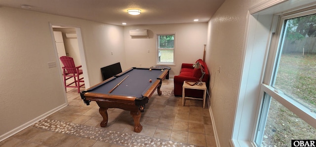 4327 S Hammerhead Dr Lot # 37, Nags Head, NC 27959 - playroom with a wall mounted air conditioner, billiards table, recessed lighting, and baseboards