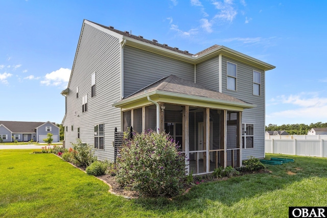 115 Sligo Way Lot 10, Moyock, NC 27958 - back of property featuring a sunroom and a shingled roof