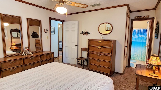 1809 Apache St Lot 3, Kill Devil Hills, NC 27948 - bedroom with ornamental molding, carpet floors, baseboards, and ceiling fan