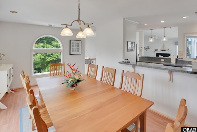 1143 Albemarle Ct Unit 681, Corolla, NC 27927 - dining area featuring light wood-style floors and recessed lighting