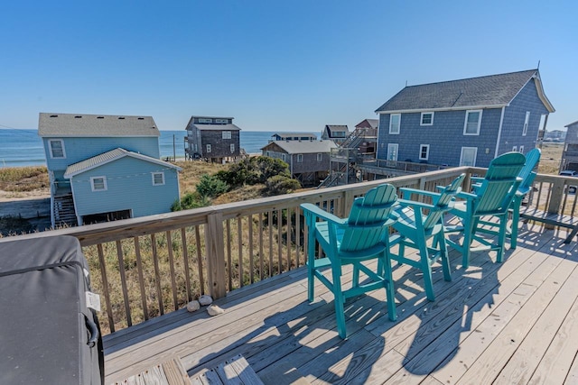 deck with a water view