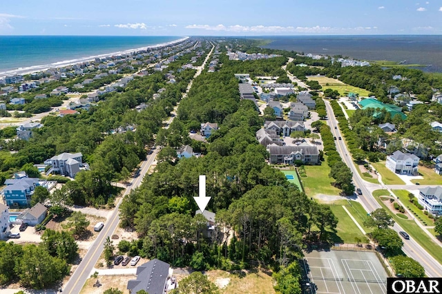 bird's eye view with a water view and a residential view