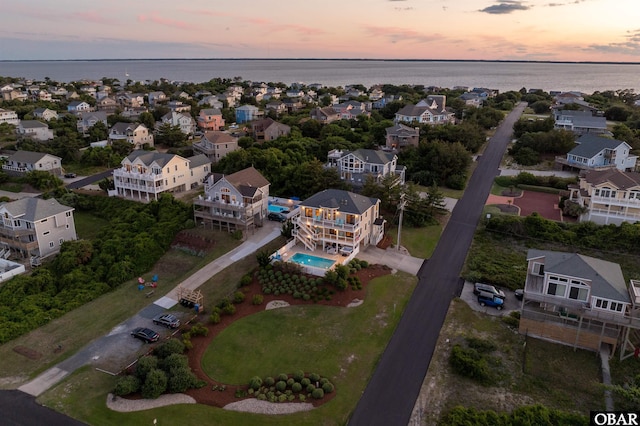 126 Buffell Head Rd Lot 146, Duck, NC 27949 - aerial view at dusk of view of pool area and a water view