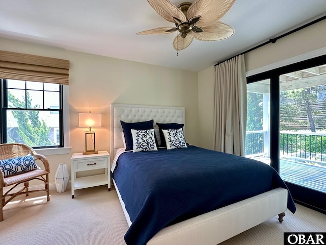 126 Buffell Head Rd Lot 146, Duck, NC 27949 - carpeted bedroom featuring access to outside and ceiling fan