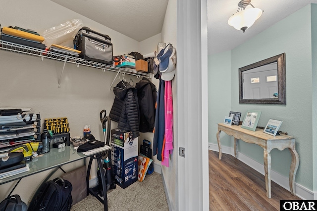 spacious closet featuring wood finished floors