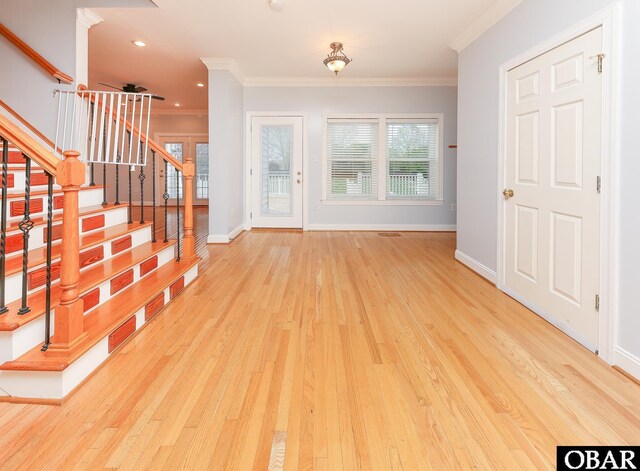 892 S Mills Rd Lot 10, Moyock, NC 27958 - entrance foyer featuring baseboards, crown molding, and wood-type flooring