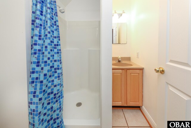 892 S Mills Rd Lot 10, Moyock, NC 27958 - bathroom featuring tile patterned floors, vanity, and a stall shower