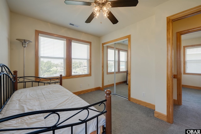 1602 Harbour View Dr Lot 119, Kill Devil Hills, NC 27948 - bedroom with carpet, a closet, and a ceiling fan