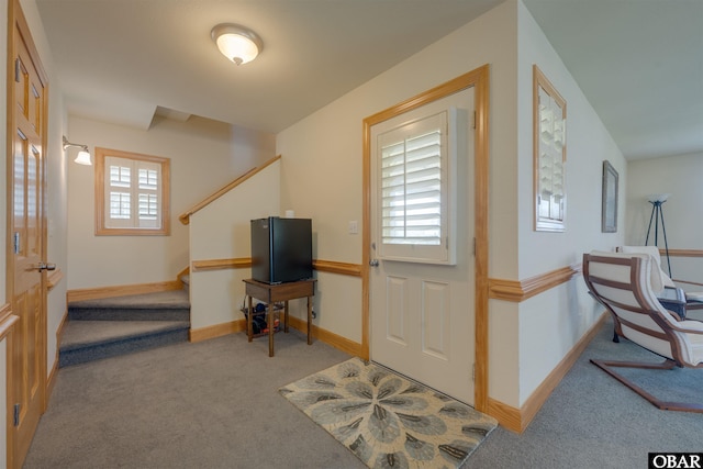 1602 Harbour View Dr Lot 119, Kill Devil Hills, NC 27948 - foyer featuring carpet floors and stairs