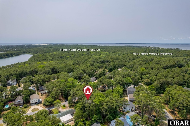520 W Ocean Acres Dr Lot 36, Kill Devil Hills, NC 27948 - aerial view of property's location featuring a forest and a nearby body of water