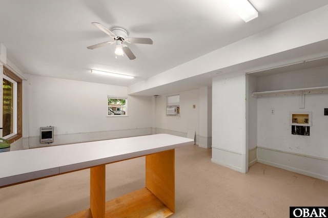 520 W Ocean Acres Dr Lot 36, Kill Devil Hills, NC 27948 - below grade area with heating unit and ceiling fan