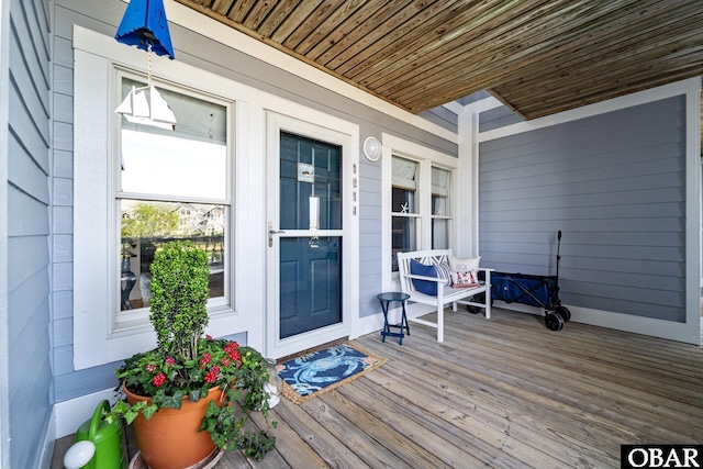 wooden deck with a porch