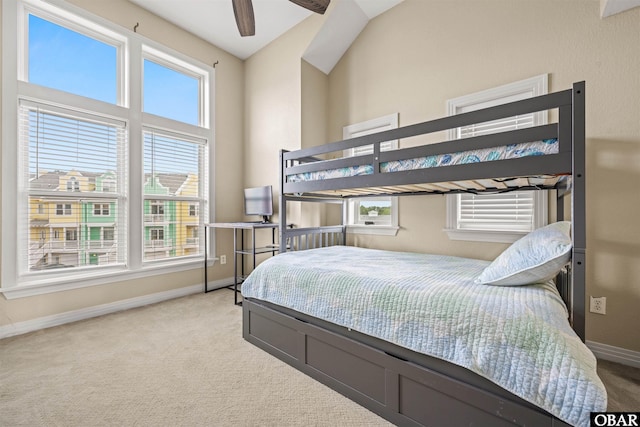 1108 Cambridge Rd Unit 307-A, Kill Devil Hills, NC 27948 - carpeted bedroom featuring multiple windows and ceiling fan
