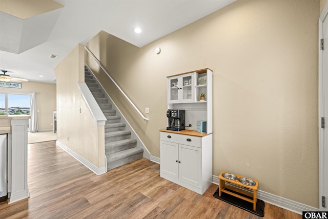 1108 Cambridge Rd Unit 307-A, Kill Devil Hills, NC 27948 - staircase featuring wood finished floors and baseboards