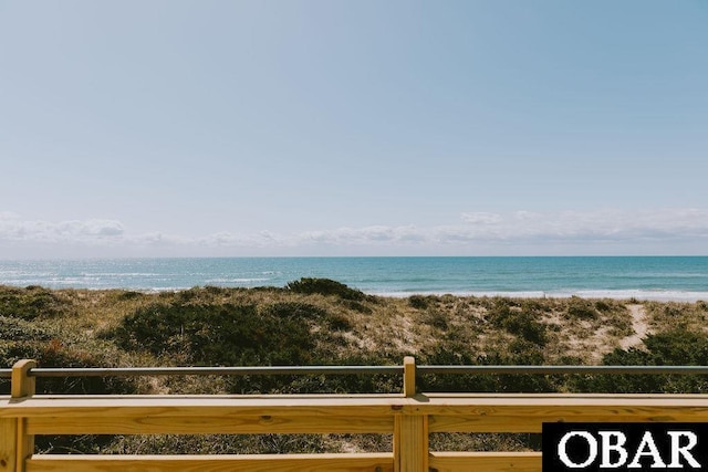 property view of water with a beach view