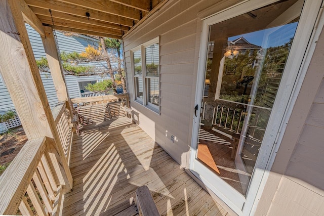 wooden deck with a porch