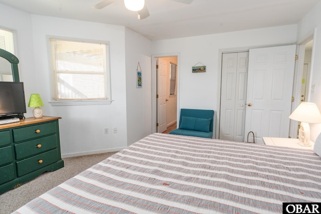 631 Skimmer Ct Lot 17, Corolla, NC 27927 - bedroom featuring carpet, a closet, and ceiling fan
