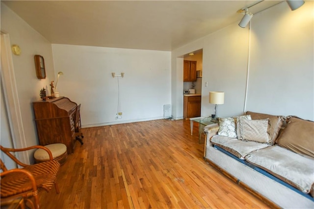 living room featuring light wood-type flooring