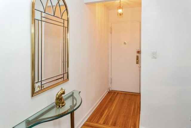 hall featuring light hardwood / wood-style flooring