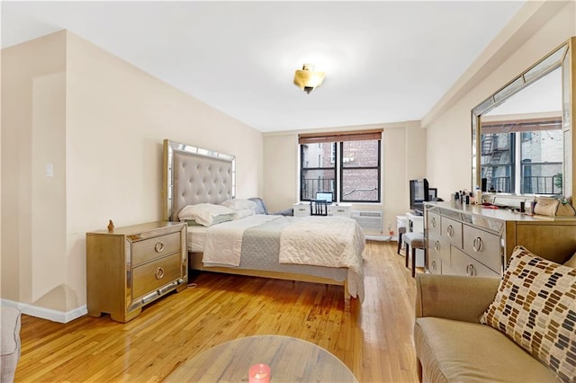 bedroom featuring light hardwood / wood-style floors