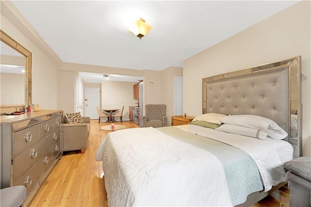 bedroom featuring light hardwood / wood-style floors