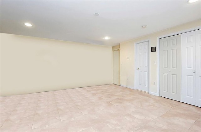 unfurnished bedroom featuring recessed lighting