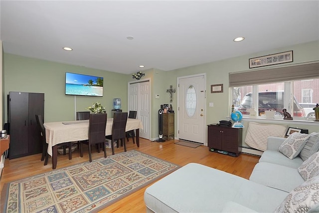 living room featuring wood-type flooring