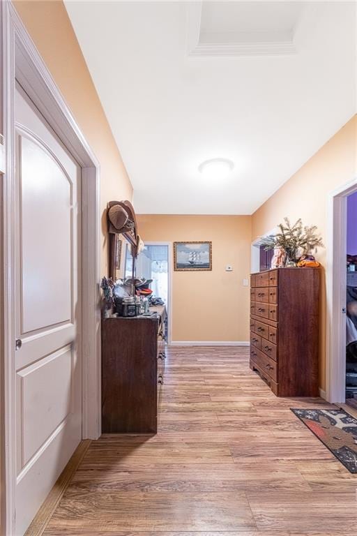 hallway featuring light hardwood / wood-style floors