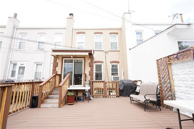 deck featuring grilling area