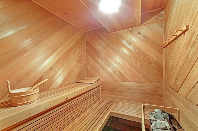 view of sauna