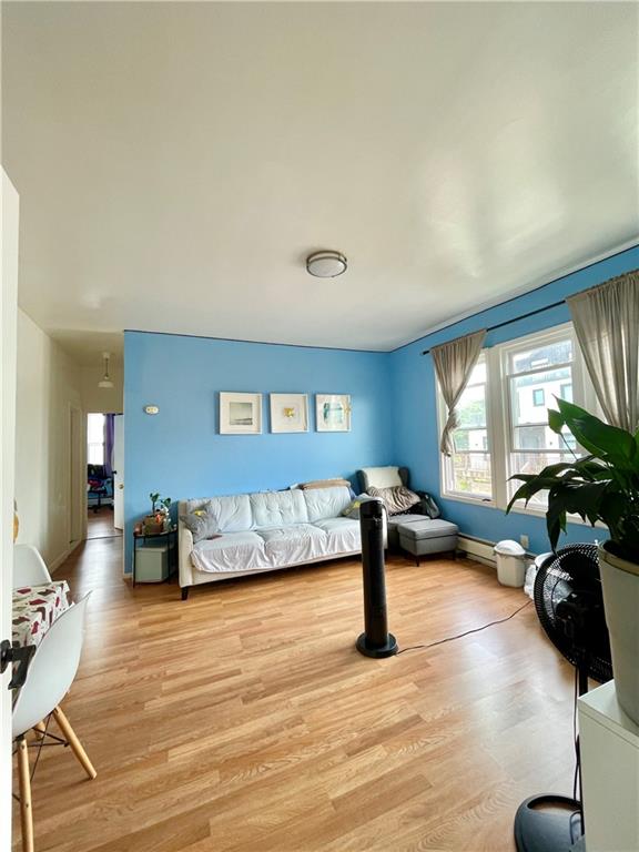 living room with wood finished floors