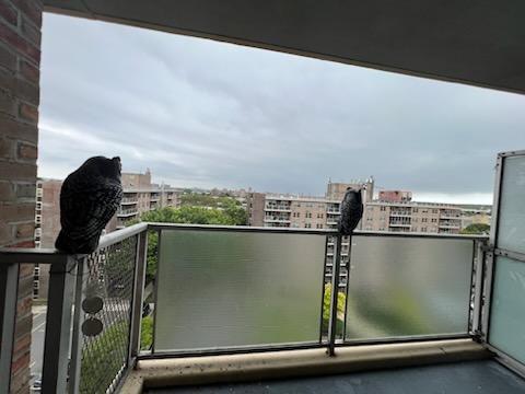 balcony with a view of city