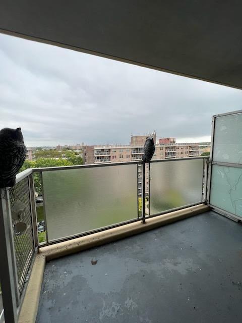 balcony with a view of city