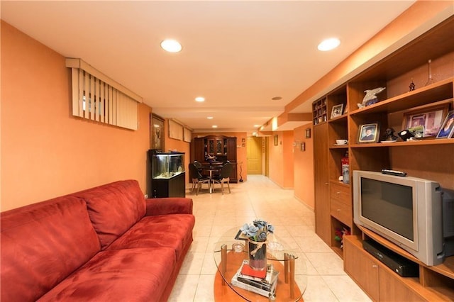 view of tiled living room