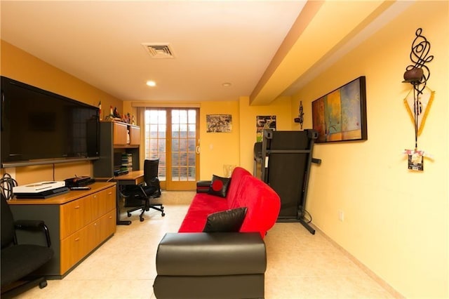 home office featuring french doors