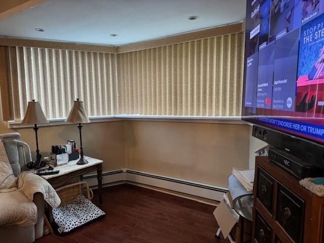 office featuring hardwood / wood-style flooring