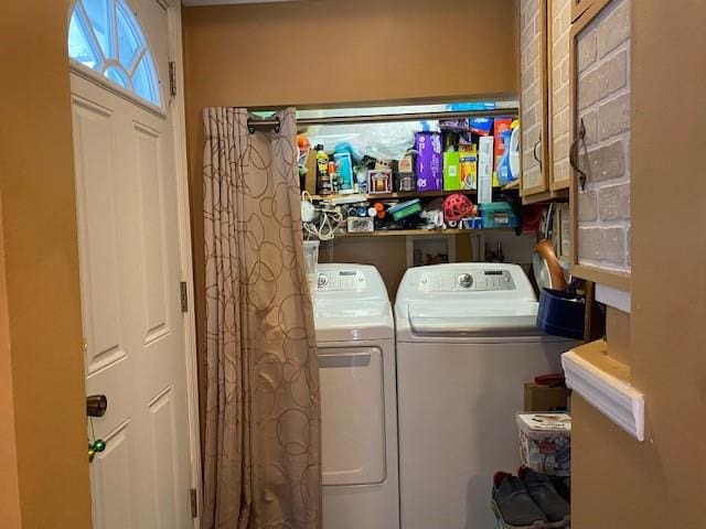 washroom with laundry area and separate washer and dryer