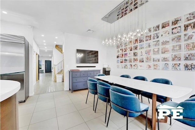 view of tiled dining area