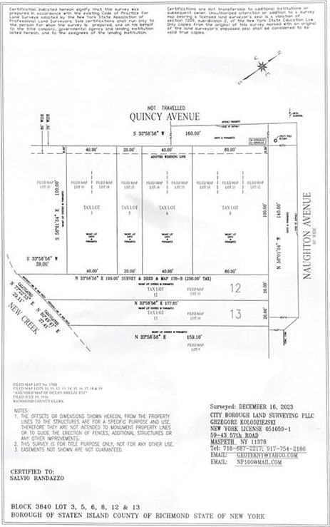 000 Quincy Ave, Staten Island NY, 10305 land for sale