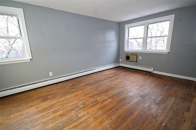 unfurnished room featuring plenty of natural light and dark hardwood / wood-style floors