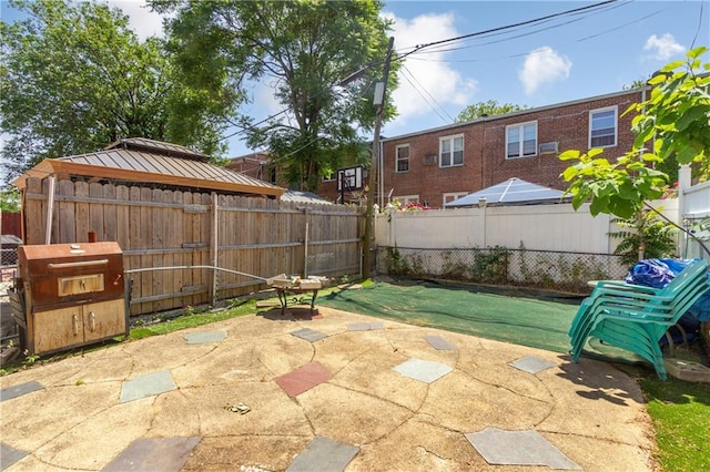 view of patio featuring a fenced backyard