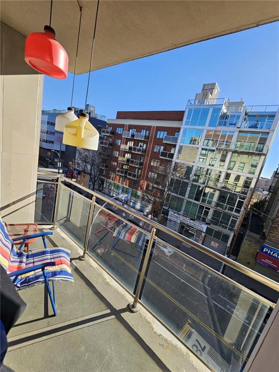 balcony with a city view