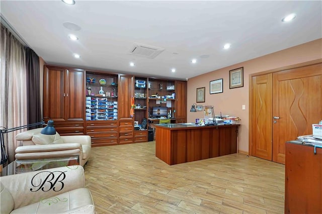 office featuring light hardwood / wood-style flooring