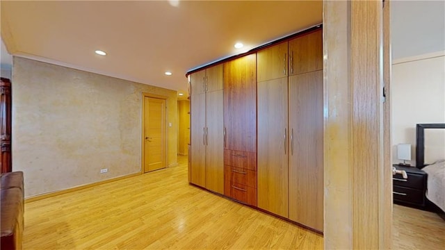 unfurnished bedroom featuring light hardwood / wood-style floors