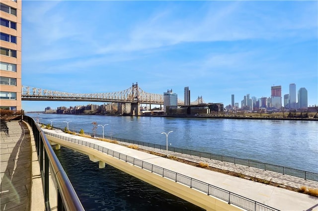 property view of water featuring a view of city