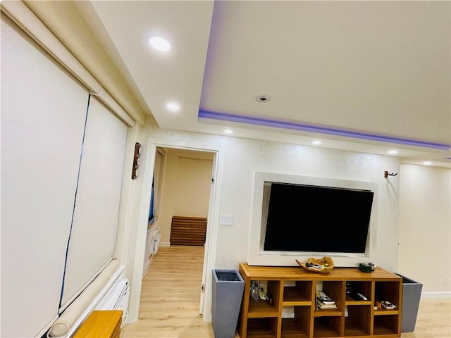 living room with light hardwood / wood-style floors