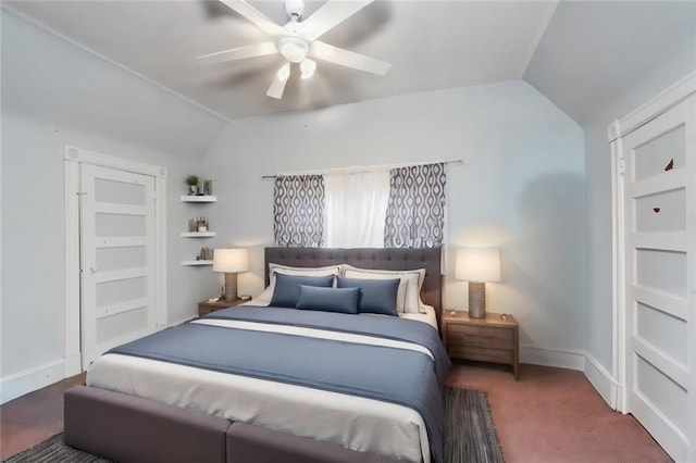 202 Watchogue Rd, Staten Island, NY 10314 - bedroom with lofted ceiling, carpet floors, baseboards, and a ceiling fan