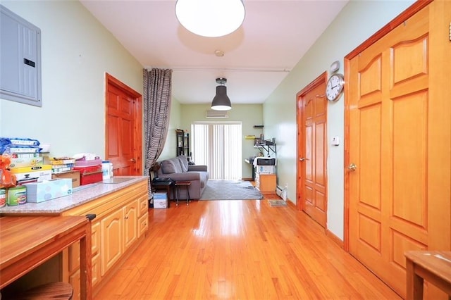 foyer with light hardwood / wood-style flooring