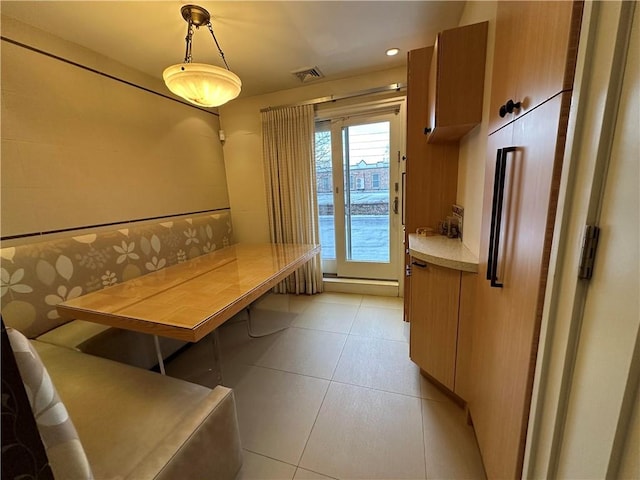 view of tiled dining area