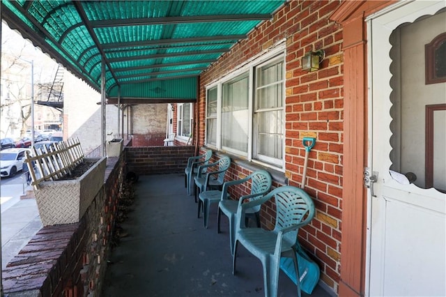 exterior space with covered porch